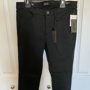 Buffalo David Mitton black mid-rise skinny stretch jeans/pants.